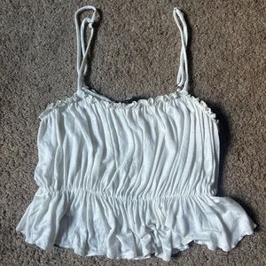 Papaya White Crop Top